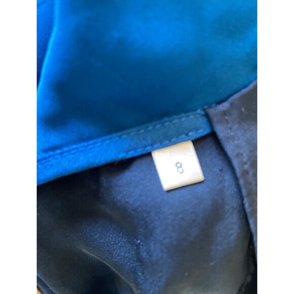 DVF Silk Wrap Dress Size 8 Blue Colorblock Quiet Luxury Professional Art Gallery - Picture 6 of 11